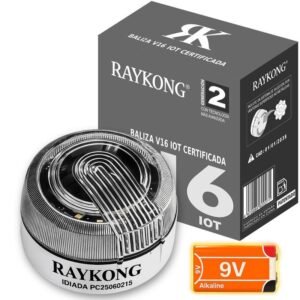 Baliza V16 | Conectada a DGT 3.0 | Luz Emergencia con Led indicador Homologado por DGT | Ventosa sujecion Aluminio/Cristal.